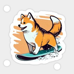 Make Winter More Fun with the Shiba Snowboarding Design Sticker